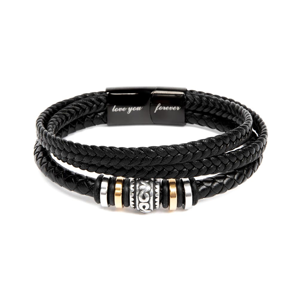 To My Son Bracelet Gift – From Mom and Dad with Personalized Card
