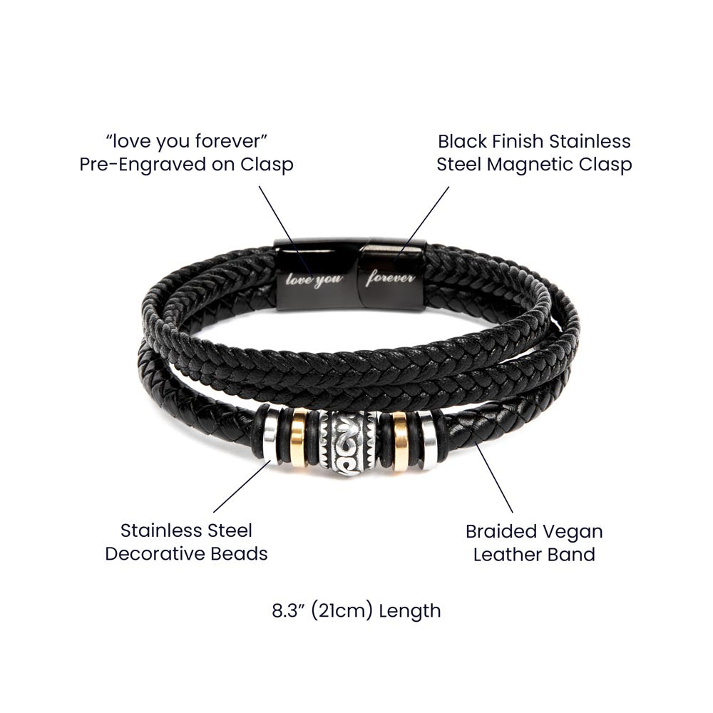 To My Son Bracelet Gift – From Mom and Dad with Personalized Card