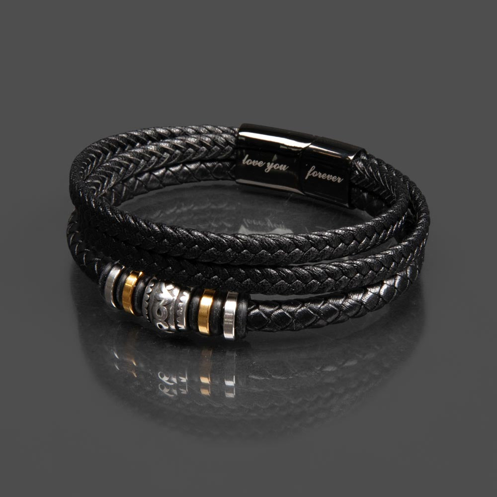 To My Son Bracelet Gift – From Mom and Dad with Personalized Card