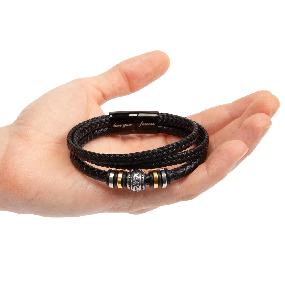 To My Son Bracelet Gift – From Mom and Dad with Personalized Card