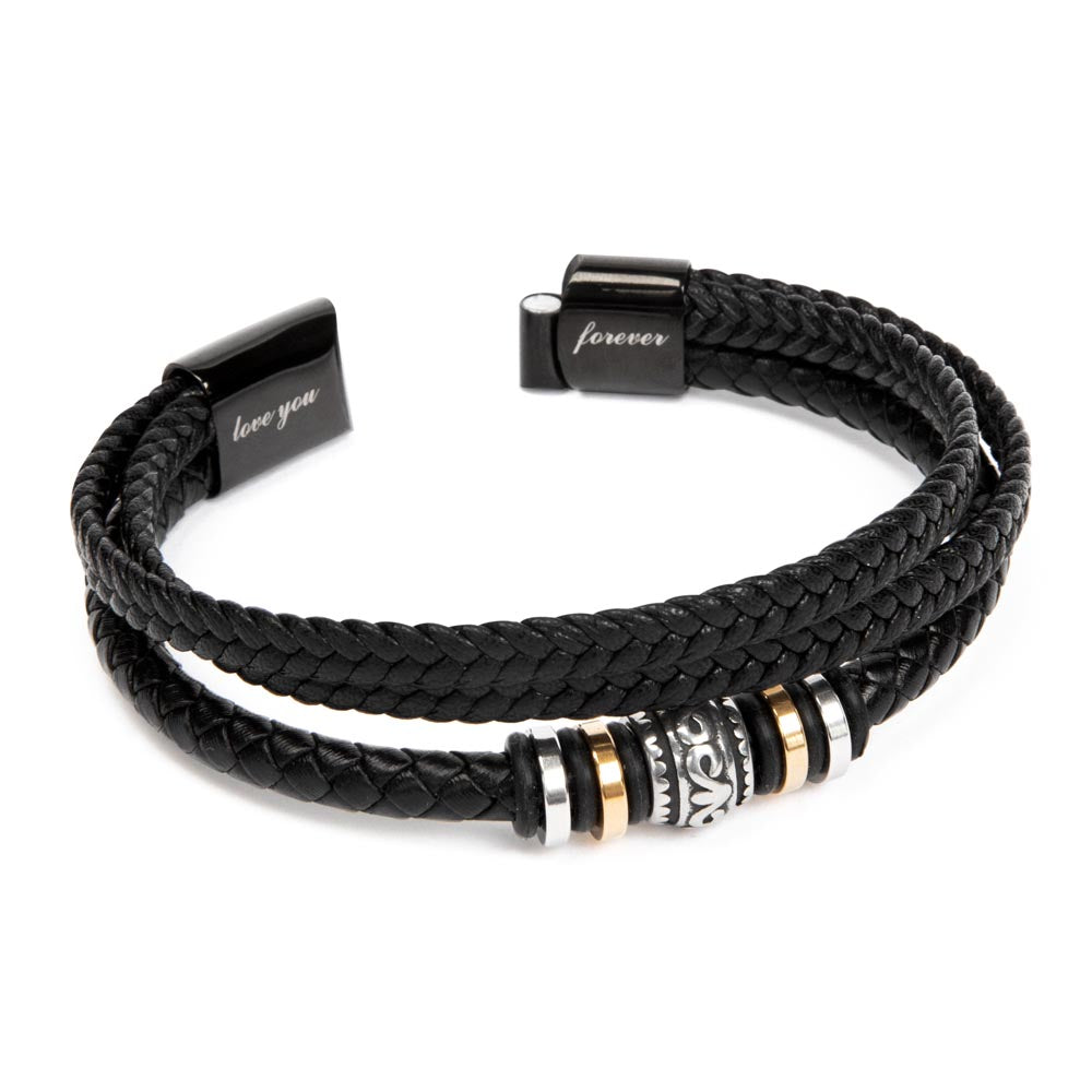 To My Son Bracelet Gift – From Mom and Dad with Personalized Card