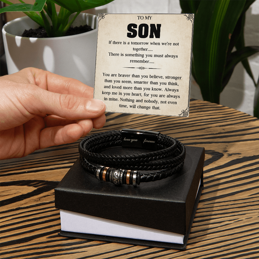To My Son You Are Braver Than You Believe Braided Bracelet