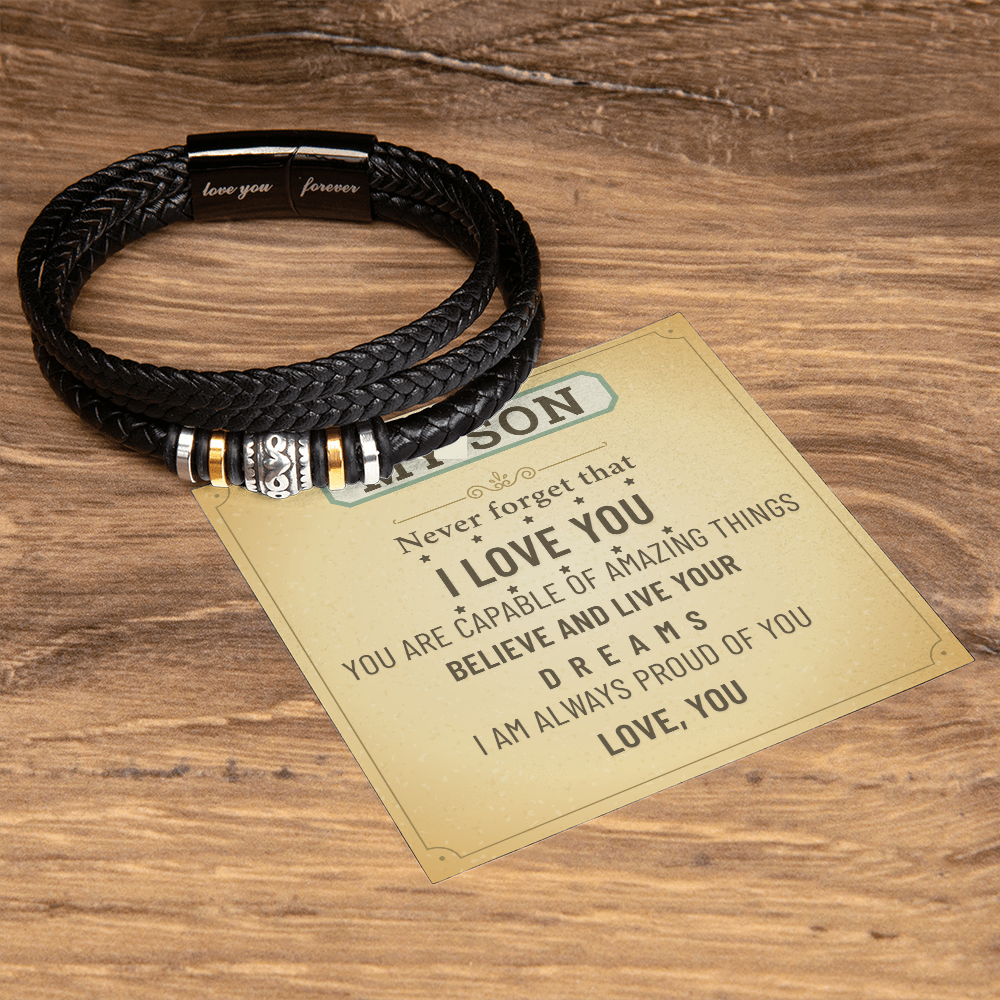To My Son Bracelet – Meaningful Gift from Mom & Dad | Birthday, Graduation, Christmas Present