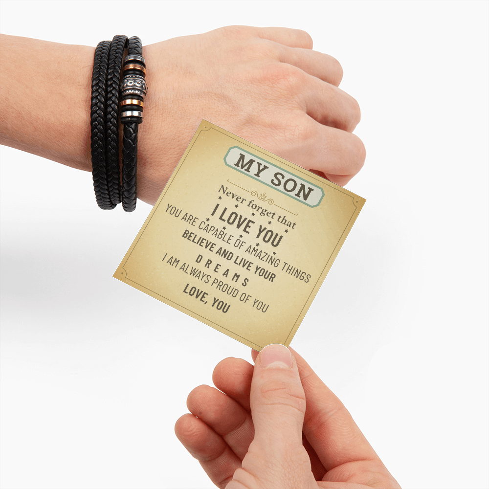 To My Son Bracelet – Meaningful Gift from Mom & Dad | Birthday, Graduation, Christmas Present