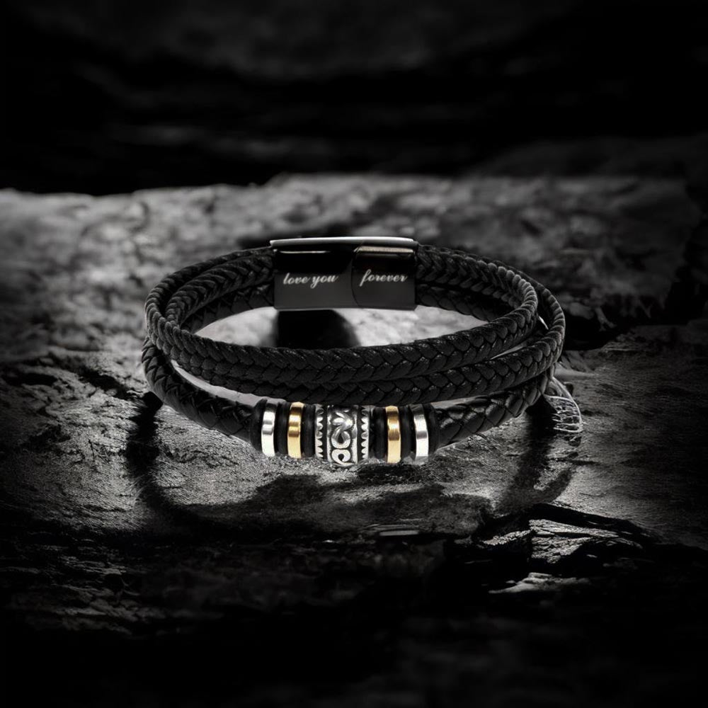 To My Son Bracelet Gift – From Mom and Dad with Personalized Card