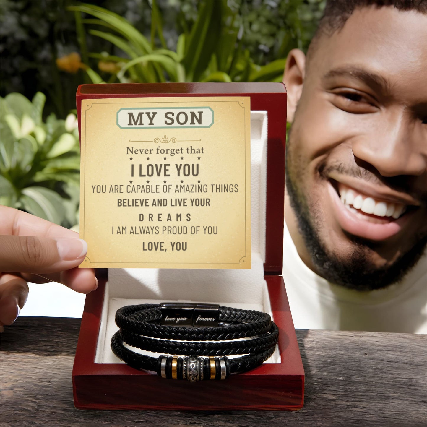 To My Son Bracelet – Meaningful Gift from Mom & Dad | Birthday, Graduation, Christmas Present