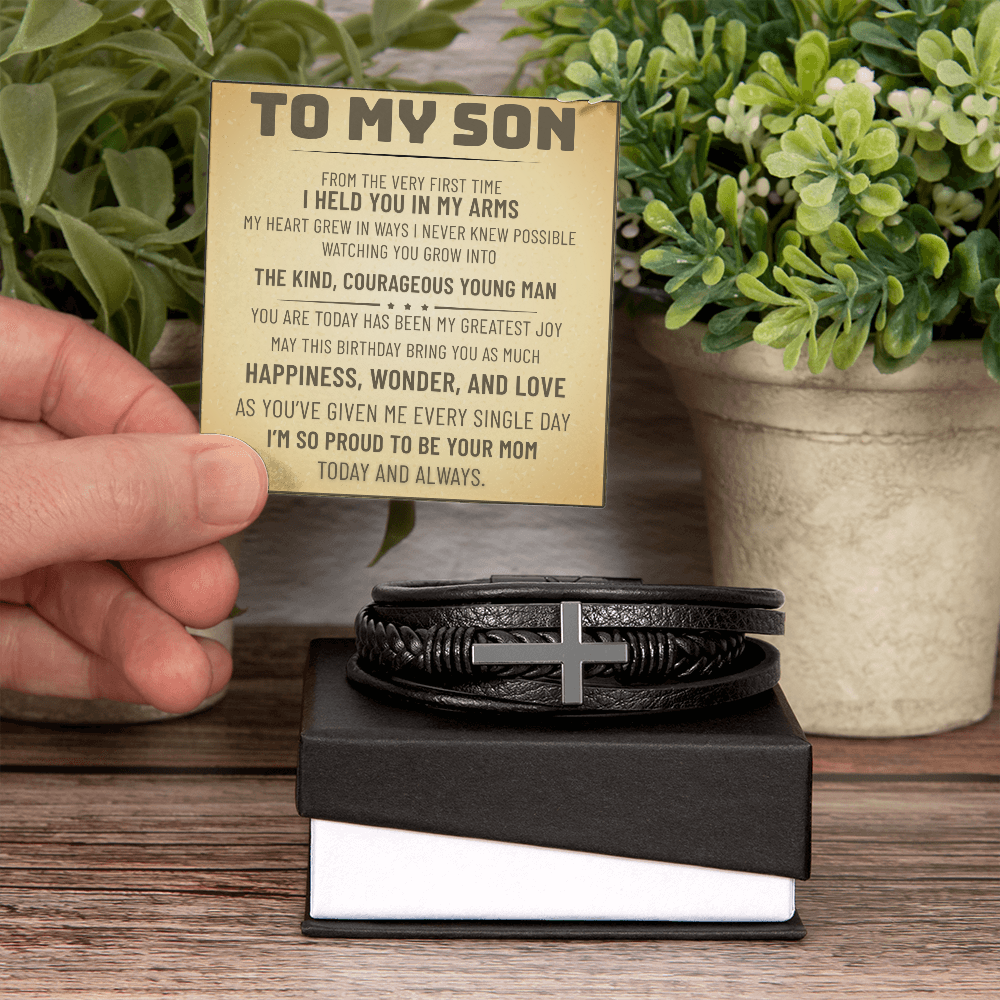 To My Son Bracelet, Best Gifts For Son, Men Gift, Love You Forever Bracelets, Birthday Gift With Message Card and Box