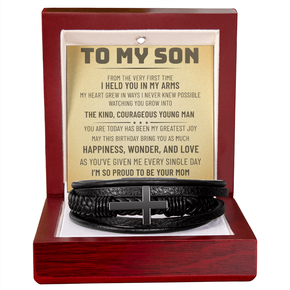 To My Son Bracelet, Best Gifts For Son, Men Gift, Love You Forever Bracelets, Birthday Gift With Message Card and Box