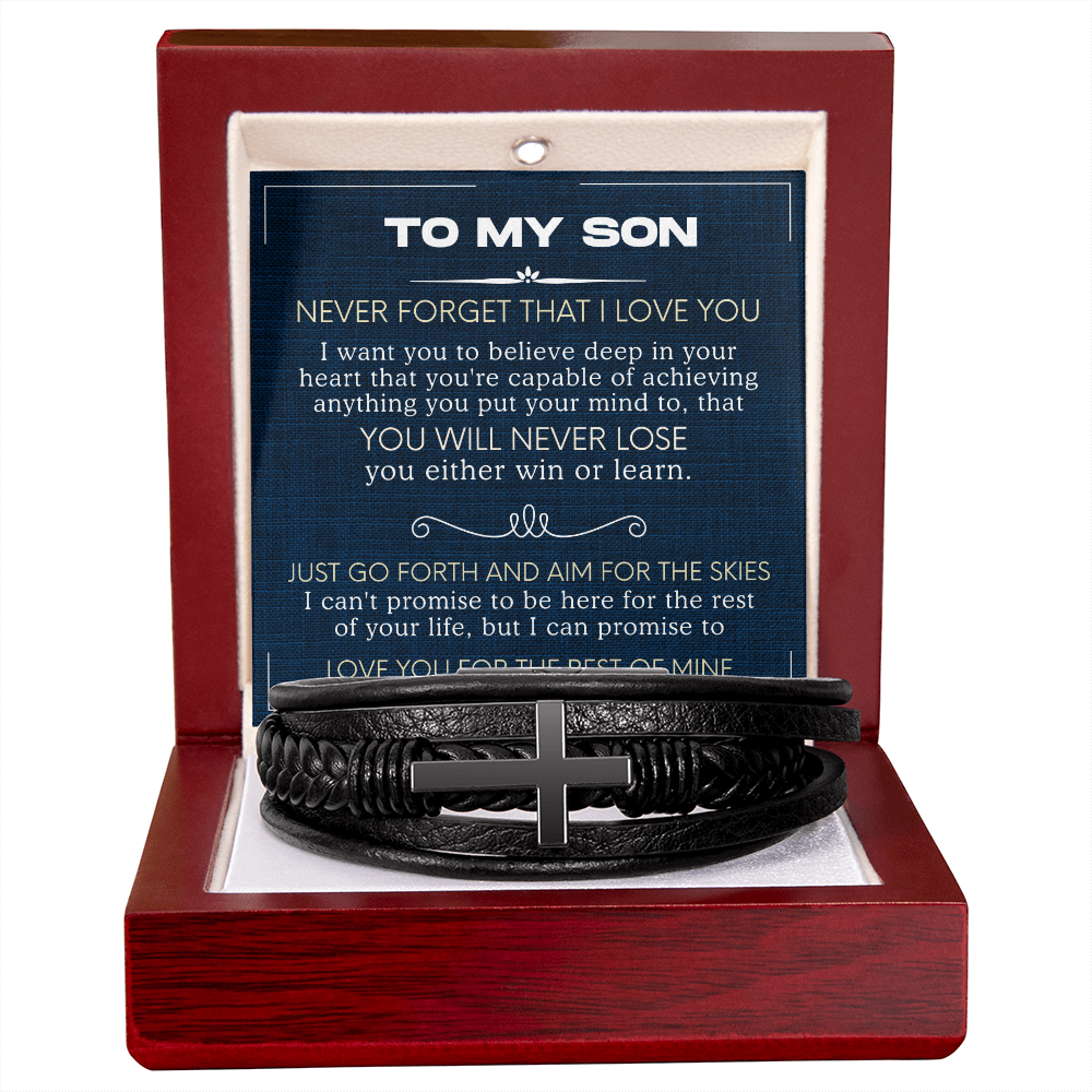 To My Son Love You Forever Bracelet From Mom & Dad With Heartfelt Message & Elegant Box, Gift For Son From Mother Father On Graduation, Birthday, Wedding, Christmas & More #1