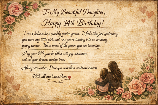 19 Heartfelt 14th Birthday Wishes for Daughter From Mother to Treasure Forever