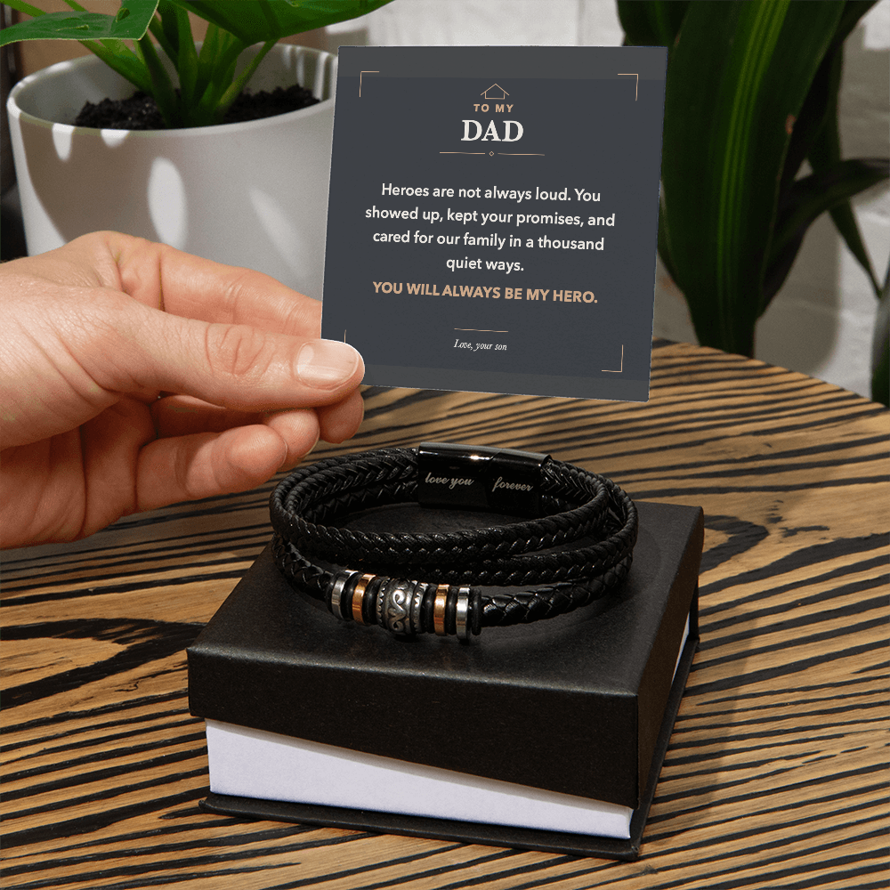 To My Dad Love You Forever Bracelet from Son to Honor His Quiet Strength