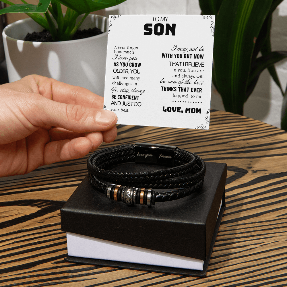 To My Son Gift, Cuban Chain with Cross Necklace, Sentimental Jewelry from Dad, Thoughtful Keepsake for Son, Inspirational Jewelry Message Card with Gift Box