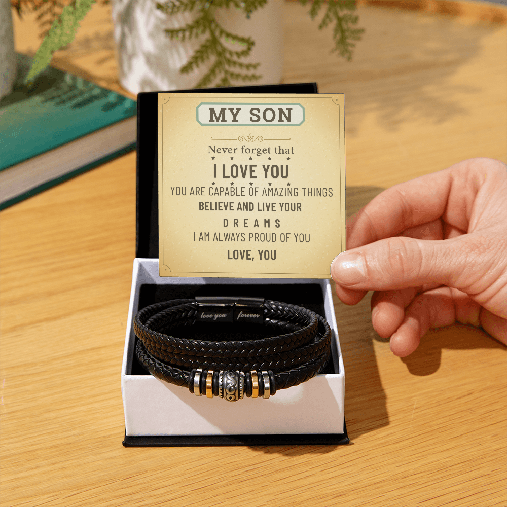 To My Son Bracelet – Meaningful Gift from Mom & Dad | Birthday, Graduation, Christmas Present