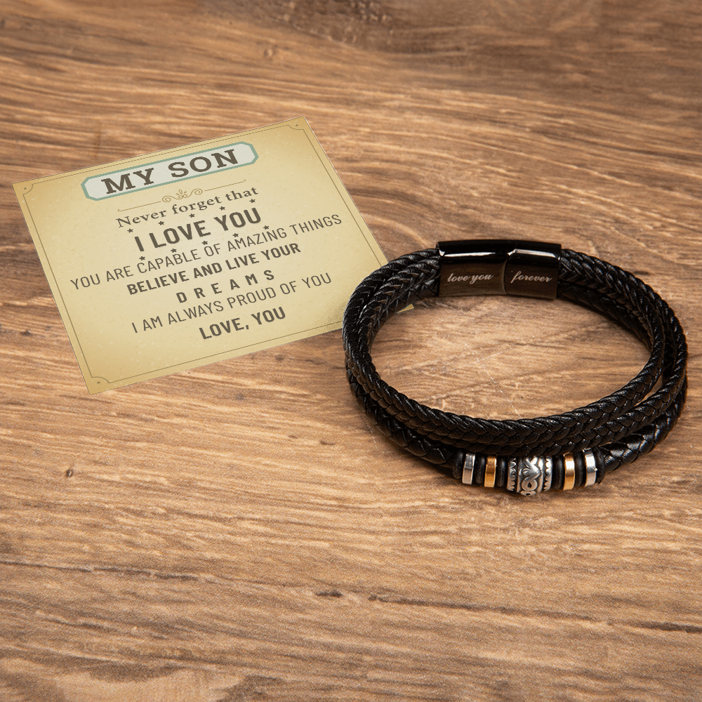 To My Son Bracelet – Meaningful Gift from Mom & Dad | Birthday, Graduation, Christmas Present
