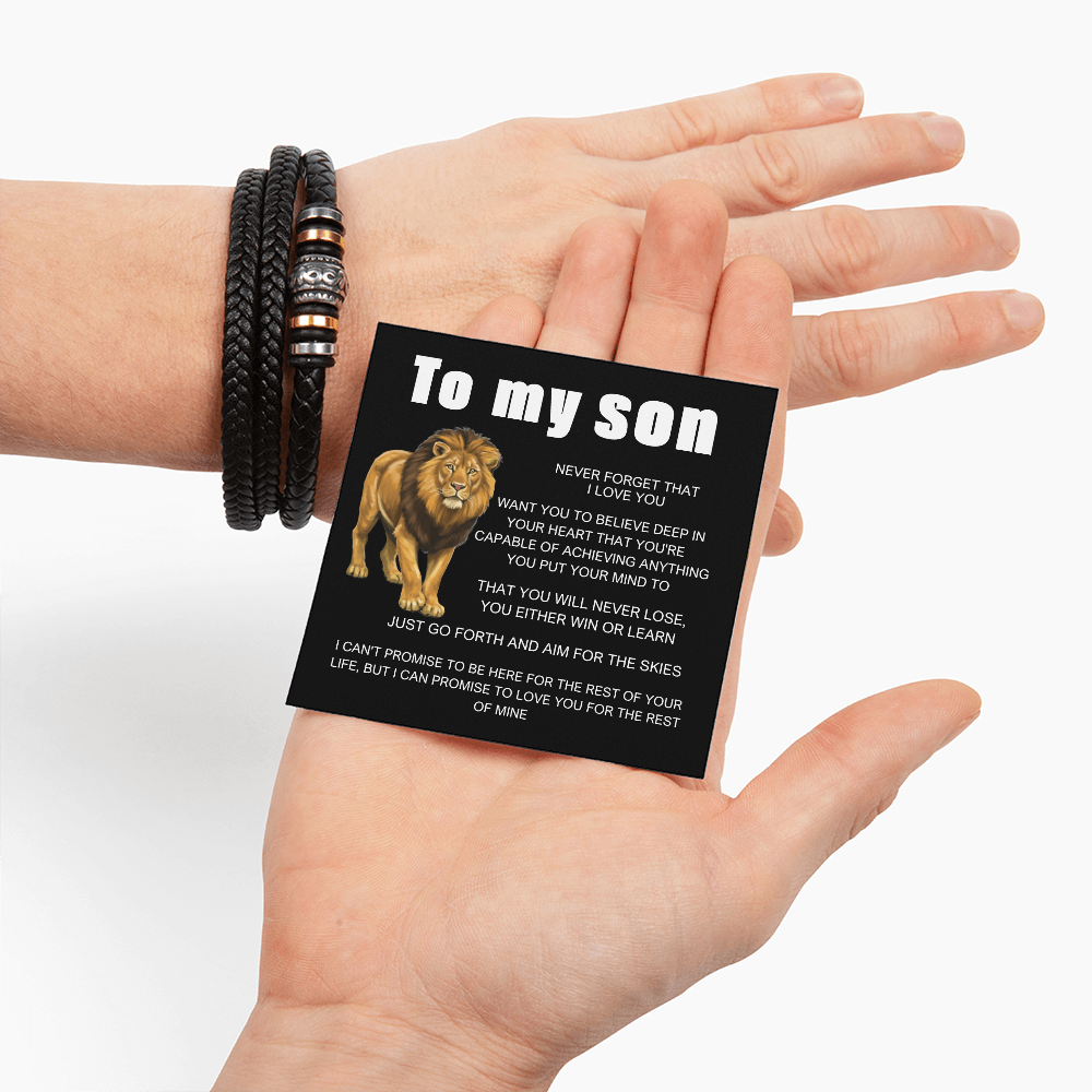 Bracelets For Men，Men's Black Braided Leather Bracelet, Stainless Steel Engraved Love You Forever Jewelry, Perfect or Dad, Husband, Son, Grandson, Nephew,Comes With Message Card And Gifts Box