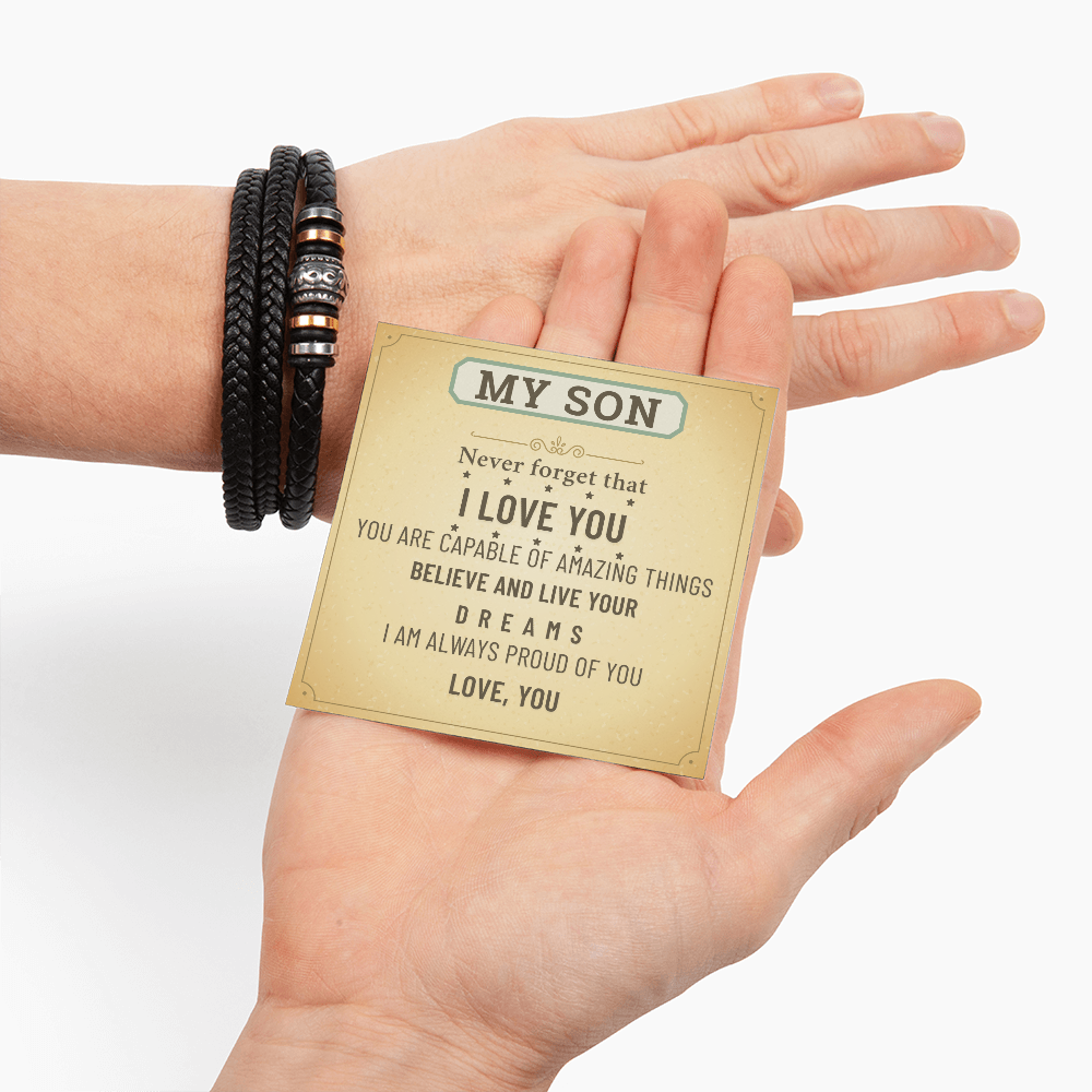 To My Son Bracelet – Meaningful Gift from Mom & Dad | Birthday, Graduation, Christmas Present