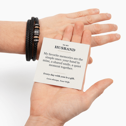 To My Husband Bracelet from Wife - Every Day With You Message Card Gift