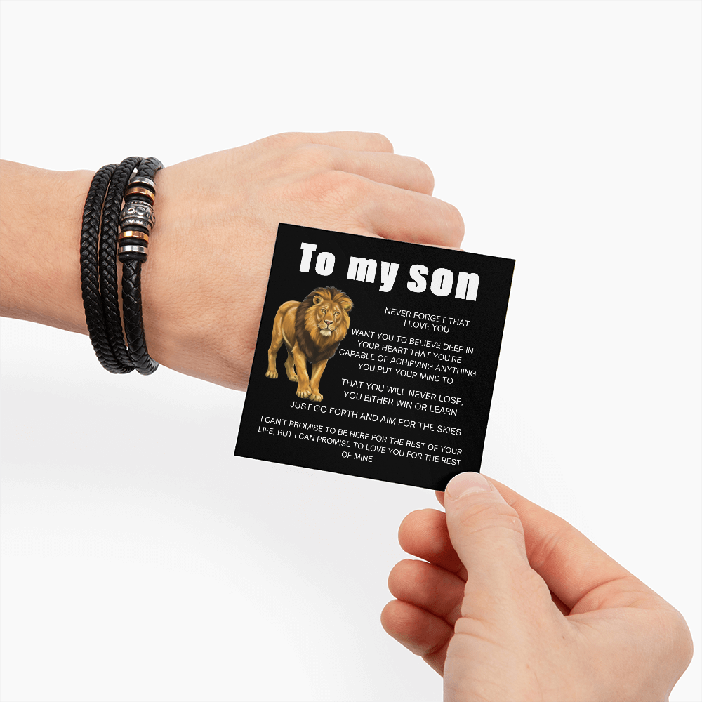 Bracelets For Men，Men's Black Braided Leather Bracelet, Stainless Steel Engraved Love You Forever Jewelry, Perfect or Dad, Husband, Son, Grandson, Nephew,Comes With Message Card And Gifts Box