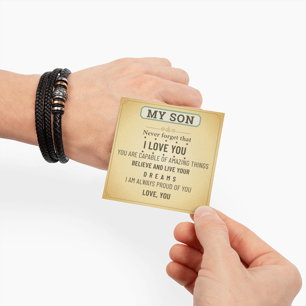To My Son Bracelet – Meaningful Gift from Mom & Dad | Birthday, Graduation, Christmas Present