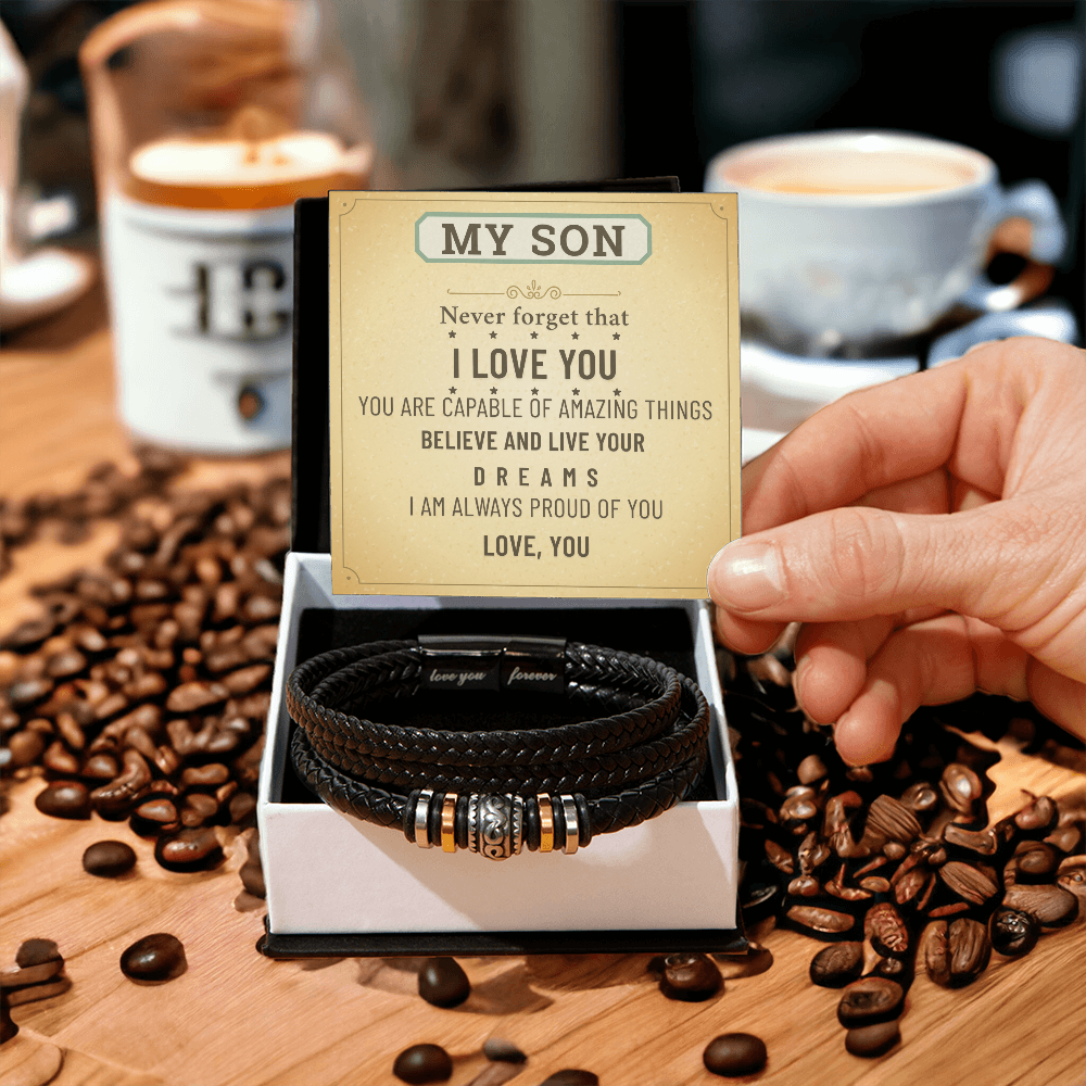 To My Son Bracelet – Meaningful Gift from Mom & Dad | Birthday, Graduation, Christmas Present