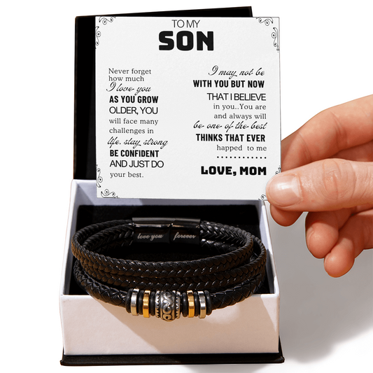 To My Son Gift, Cuban Chain with Cross Necklace, Sentimental Jewelry from Dad, Thoughtful Keepsake for Son, Inspirational Jewelry Message Card with Gift Box