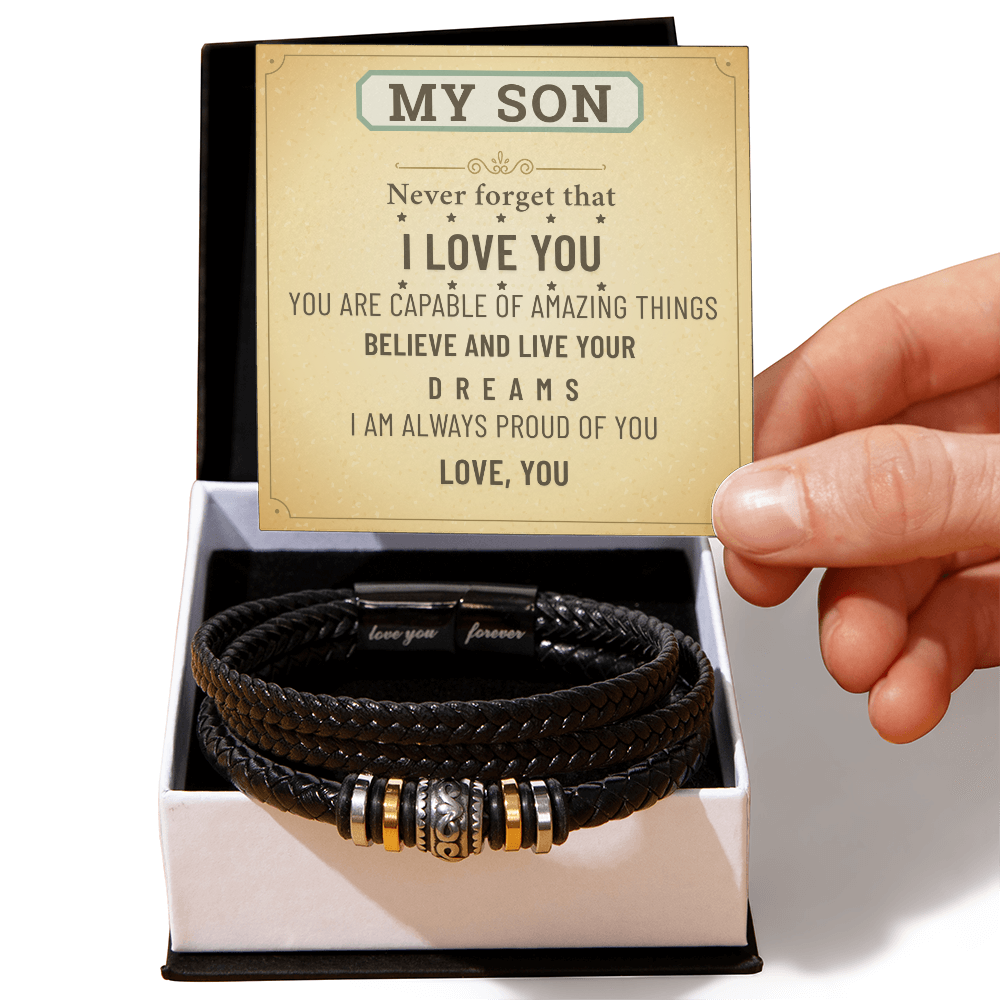 To My Son Bracelet – Meaningful Gift from Mom & Dad | Birthday, Graduation, Christmas Present