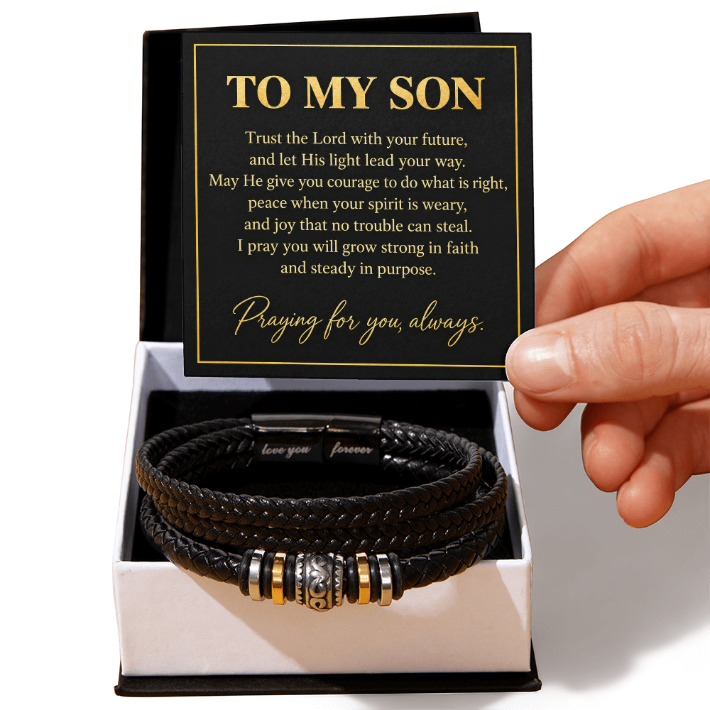 To My Son Trust the Lord With Your Future Love You Forever Bracelet Gift