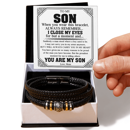 To My Son Bracelet from Mom - Proud of the Man You Have Become