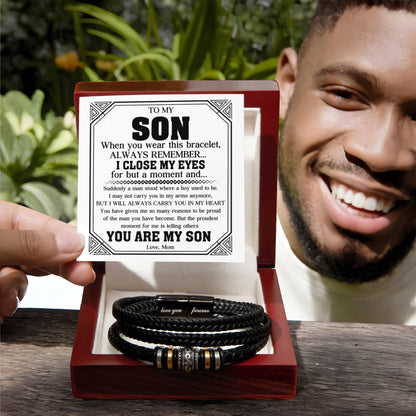 To My Son Bracelet from Mom - Proud of the Man You Have Become
