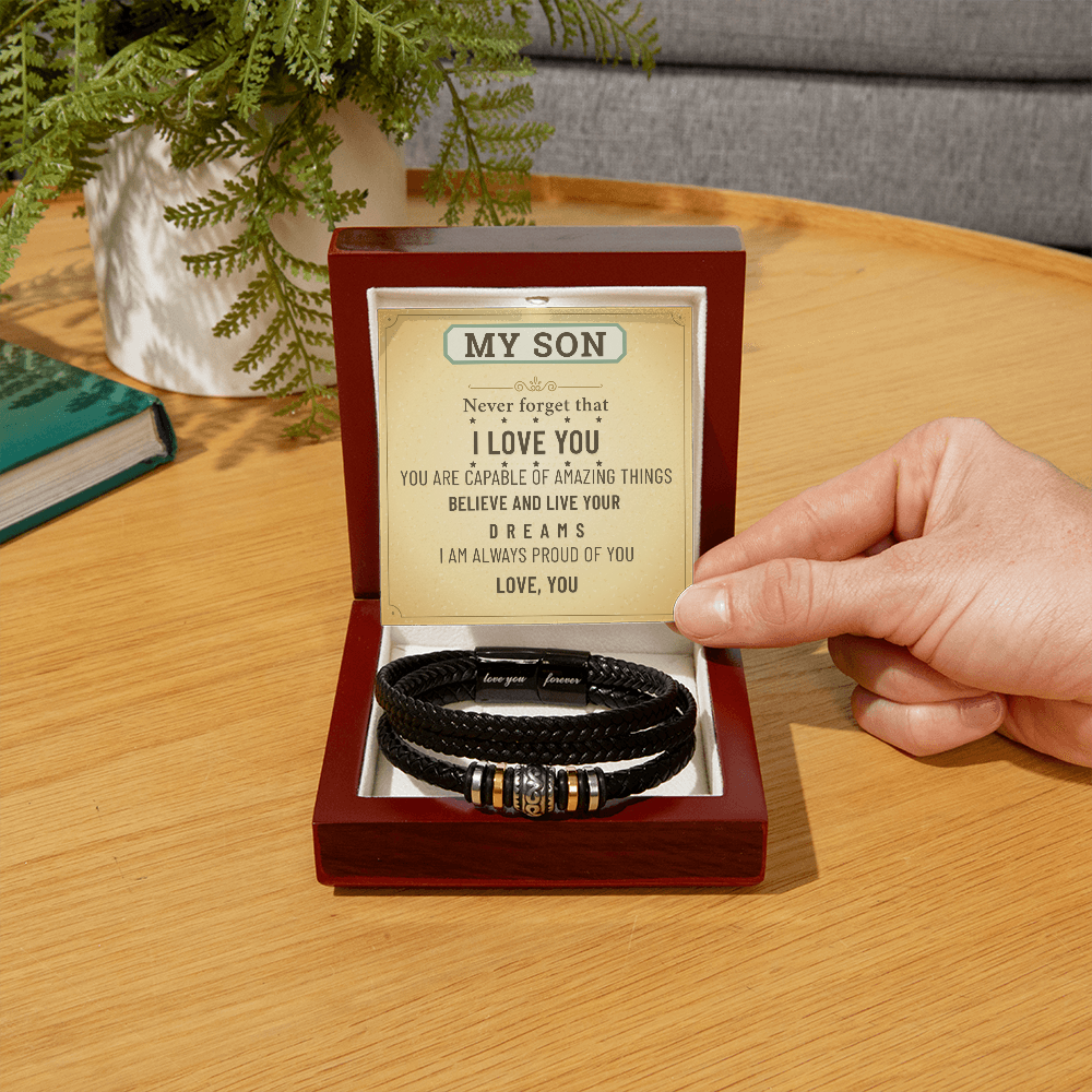 To My Son Bracelet – Meaningful Gift from Mom & Dad | Birthday, Graduation, Christmas Present