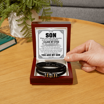 To My Son Bracelet from Mom - Proud of the Man You Have Become