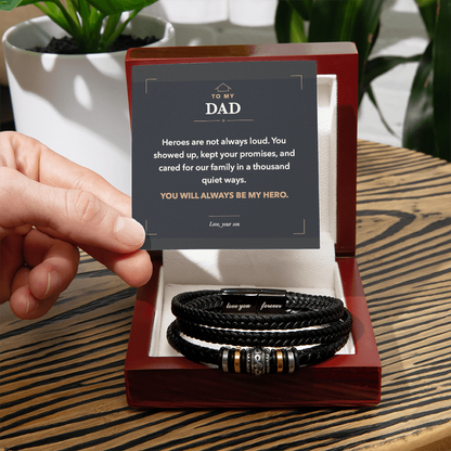 To My Dad Love You Forever Bracelet from Son to Honor His Quiet Strength
