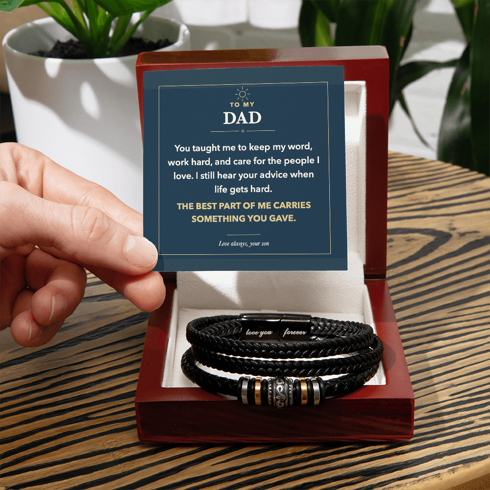 To My Dad Love You Forever Bracelet from Son to Thank Him for His Guidance