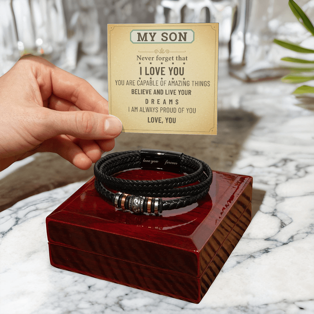 To My Son Bracelet – Meaningful Gift from Mom & Dad | Birthday, Graduation, Christmas Present