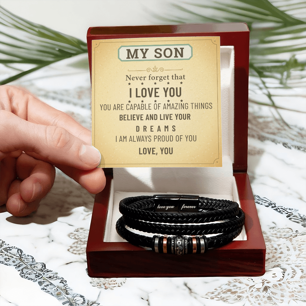 To My Son Bracelet – Meaningful Gift from Mom & Dad | Birthday, Graduation, Christmas Present