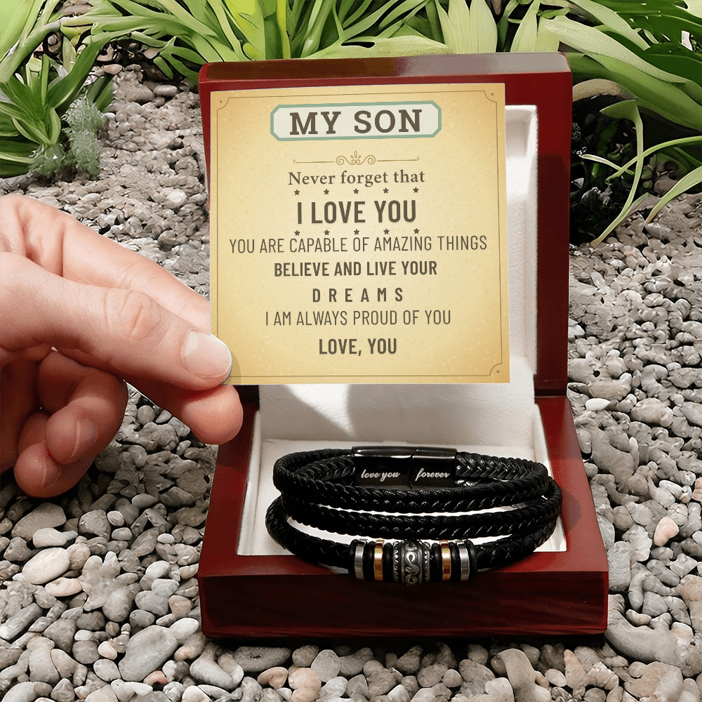 To My Son Bracelet – Meaningful Gift from Mom & Dad | Birthday, Graduation, Christmas Present