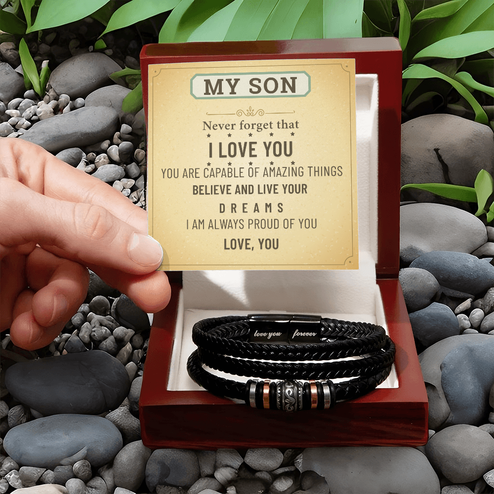 To My Son Bracelet – Meaningful Gift from Mom & Dad | Birthday, Graduation, Christmas Present