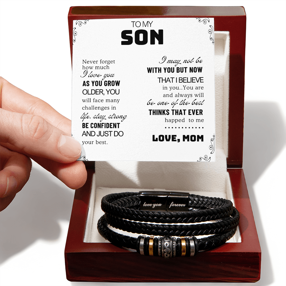 To My Son Gift, Cuban Chain with Cross Necklace, Sentimental Jewelry from Dad, Thoughtful Keepsake for Son, Inspirational Jewelry Message Card with Gift Box