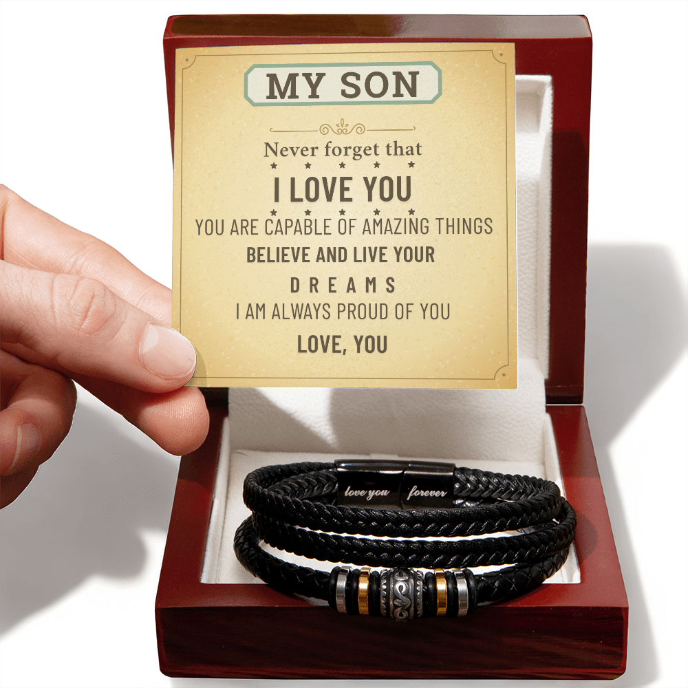To My Son Bracelet – Meaningful Gift from Mom & Dad | Birthday, Graduation, Christmas Present