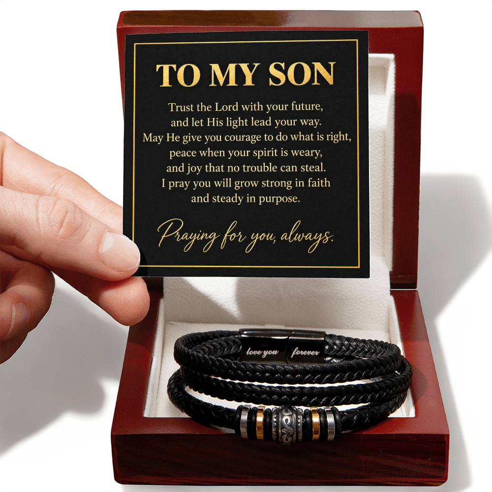 To My Son Trust the Lord With Your Future Love You Forever Bracelet Gift