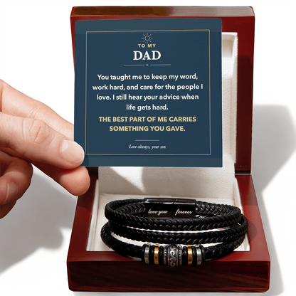 To My Dad Love You Forever Bracelet from Son to Thank Him for His Guidance
