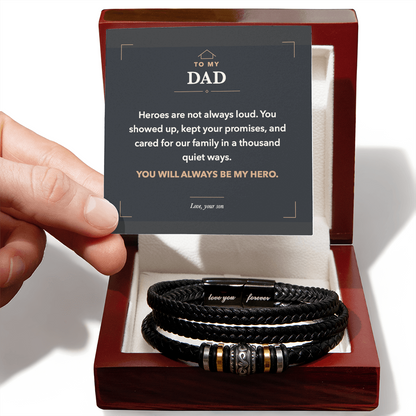 To My Dad Love You Forever Bracelet from Son to Honor His Quiet Strength
