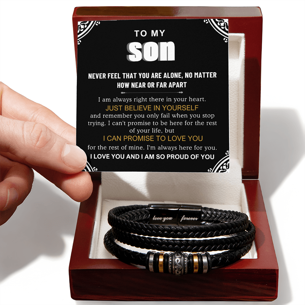 To My Son Bracelet, Bracelet Grad Gift For Son, Bracelet For Son From Parents, Birthday Gift Bracelets With Message Card and Box