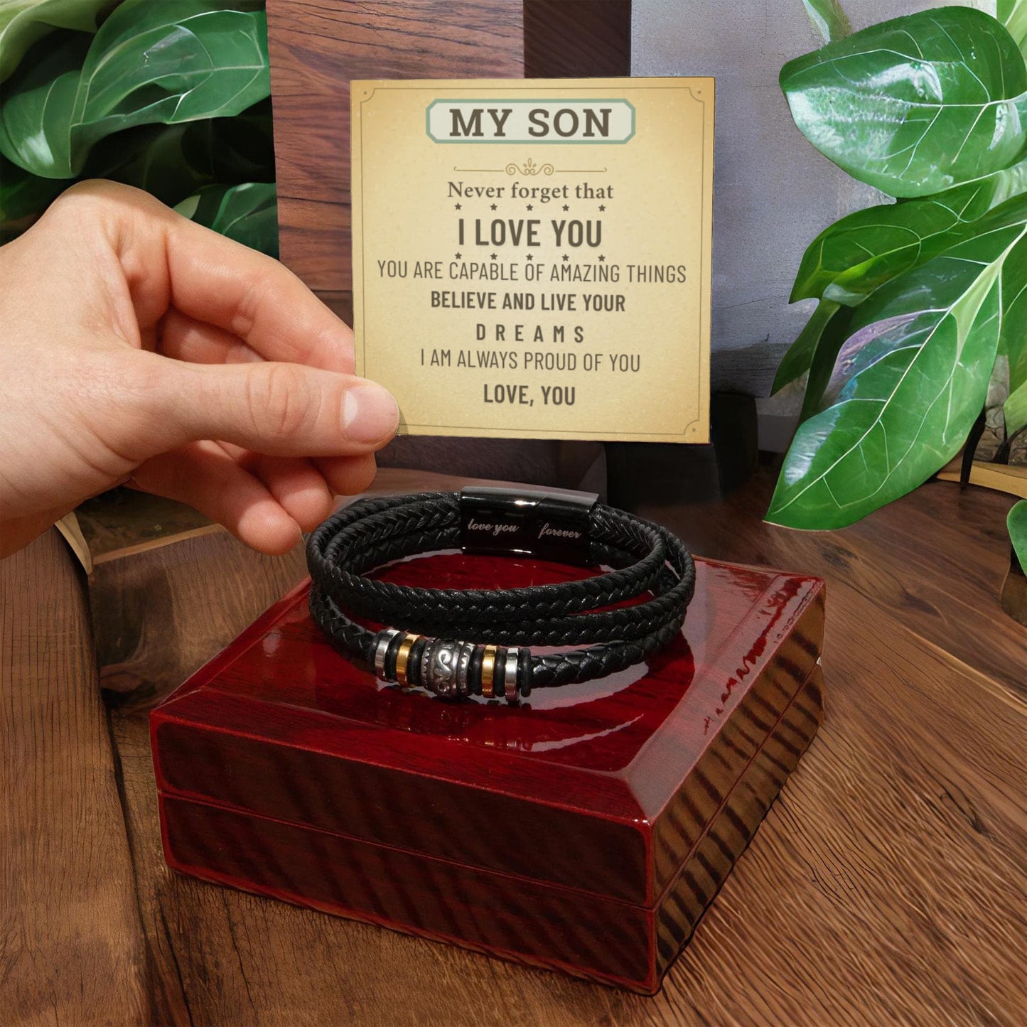 To My Son Bracelet – Meaningful Gift from Mom & Dad | Birthday, Graduation, Christmas Present