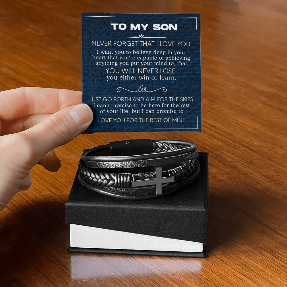 To My Son Love You Forever Bracelet From Mom & Dad With Heartfelt Message & Elegant Box, Gift For Son From Mother Father On Graduation, Birthday, Wedding, Christmas & More #1