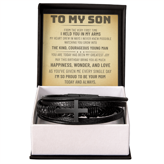To My Son Bracelet, Best Gifts For Son, Men Gift, Love You Forever Bracelets, Birthday Gift With Message Card and Box