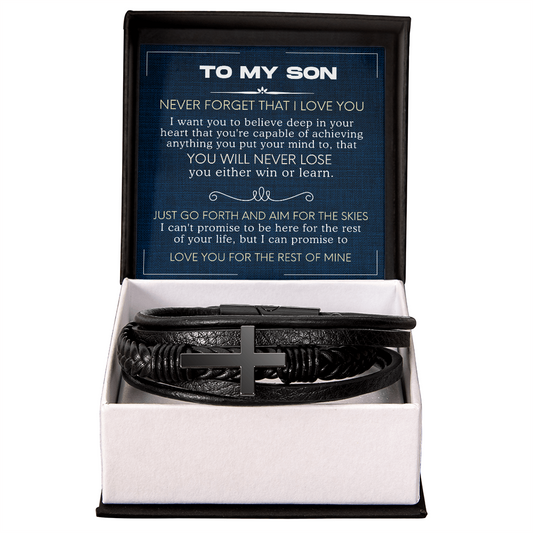 To My Son Love You Forever Bracelet From Mom & Dad With Heartfelt Message & Elegant Box, Gift For Son From Mother Father On Graduation, Birthday, Wedding, Christmas & More #1